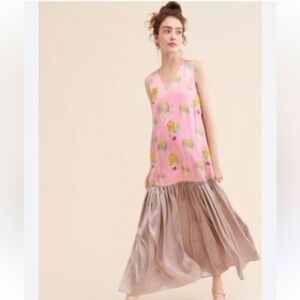 NWT retail$270 size XS SIDDHARTHA BANSAL (Reclectic)Flounced beaded maxi dress.